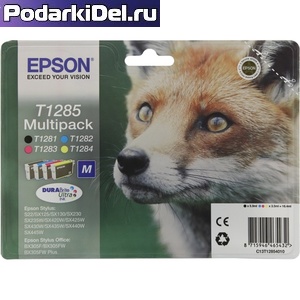 Карт.T1285 MultiPack 4цвета ор. "ЛИСА" Epson