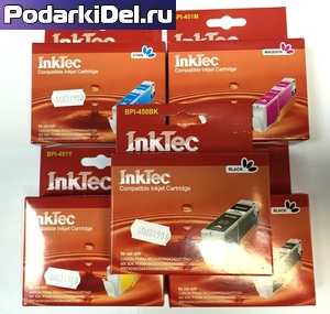 Комплект струйных картриджей Canon PGI-450BK / CLI-451 PBK/C/M/Y, InkTec